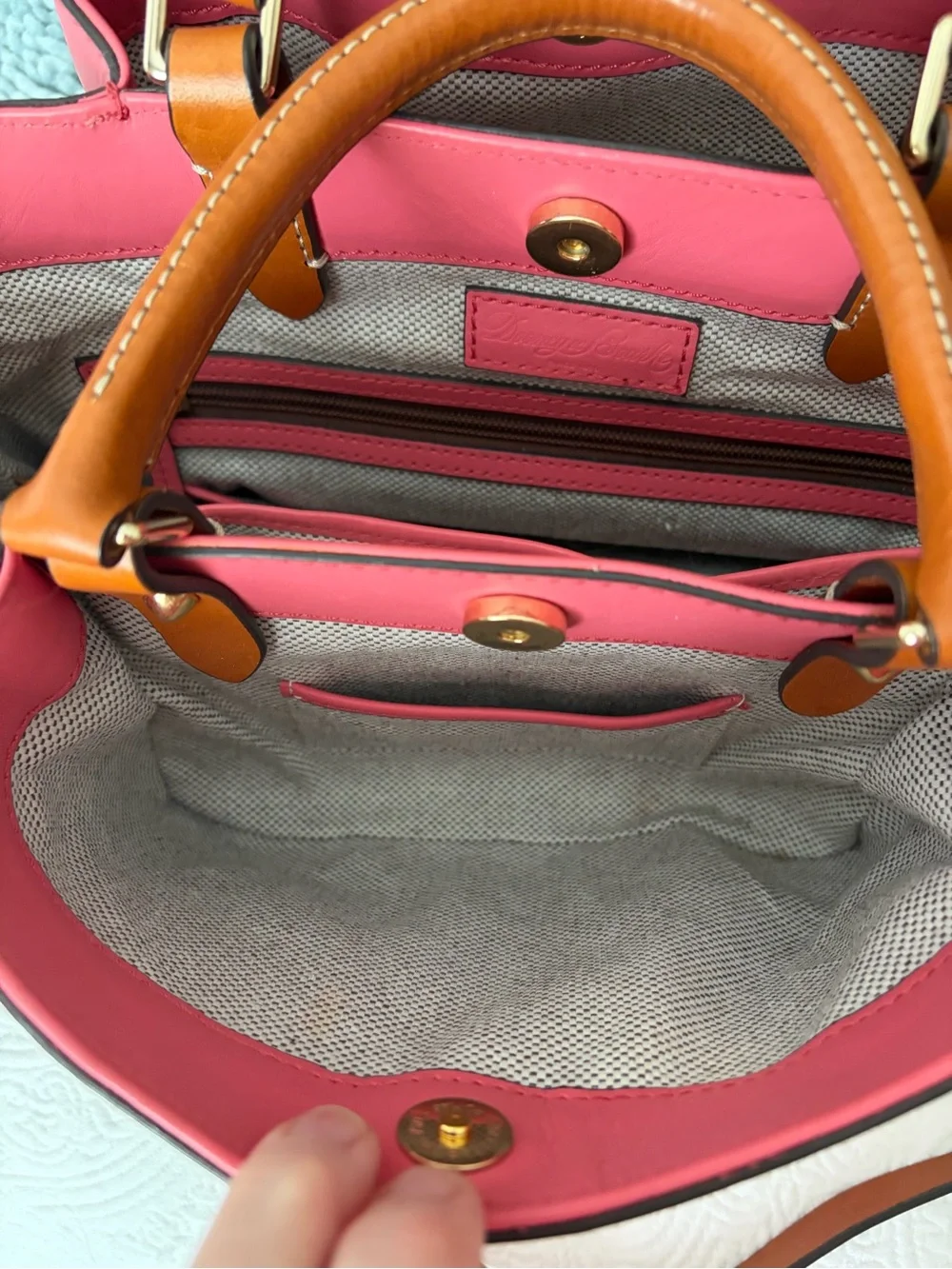 Dooney & Bourke City Barlow BBGum Pink Leather Crossbody Tote